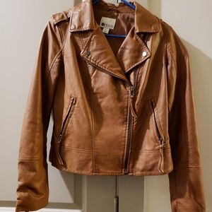 Brown leather jacket